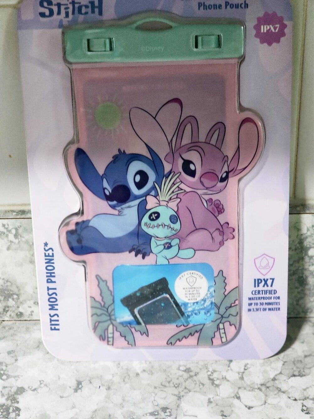 Disney Stitch Waterproof Floatable Phone Pouch" Brand New Sealed